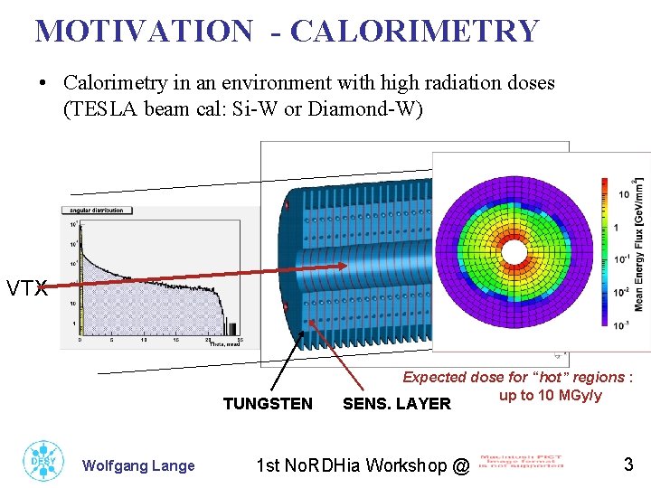 MOTIVATION - CALORIMETRY • Calorimetry in an environment with high radiation doses (TESLA beam