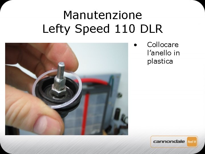Manutenzione Lefty Speed 110 DLR • Collocare l’anello in plastica 