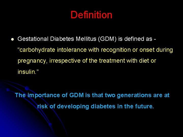 gestational diabetes definition)