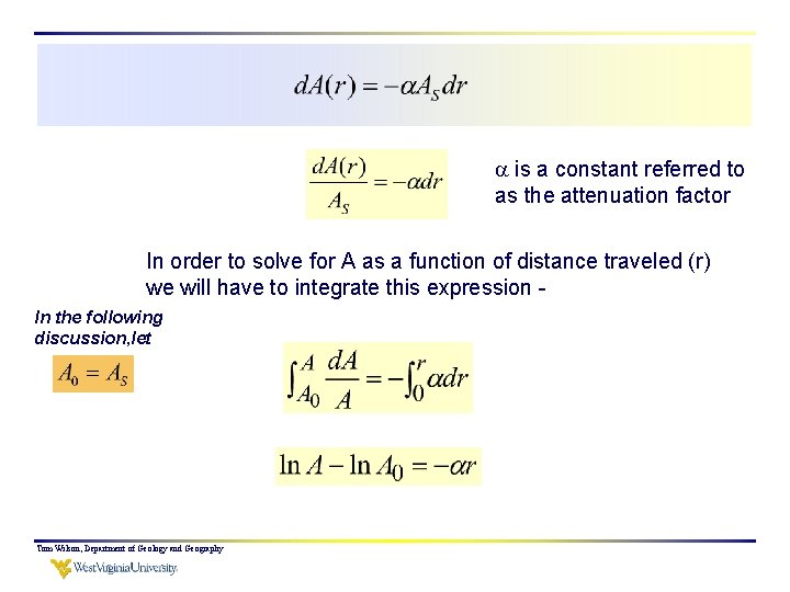  is a constant referred to as the attenuation factor In order to solve