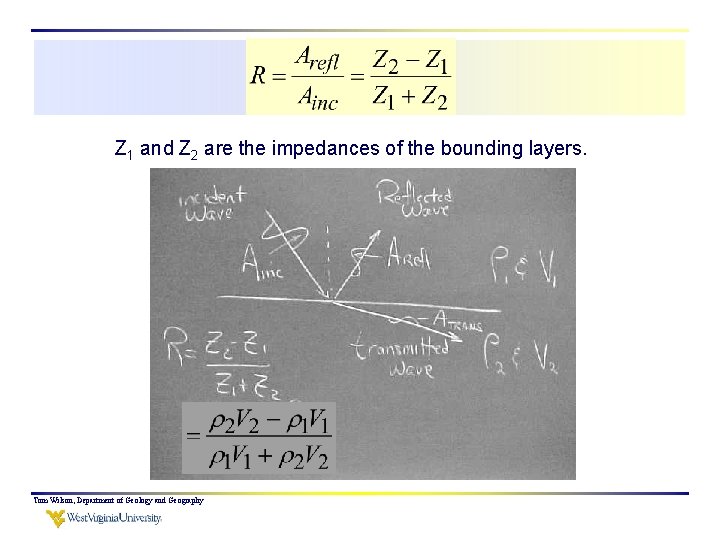 Z 1 and Z 2 are the impedances of the bounding layers. Tom Wilson,