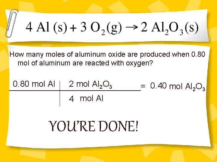 How many moles of aluminum oxide are produced when 0. 80 mol of aluminum