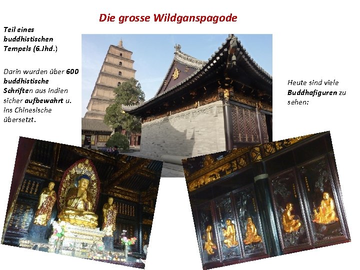 Teil eines buddhistischen Tempels (6. Jhd. ) Darin wurden über 600 buddhistische Schriften aus