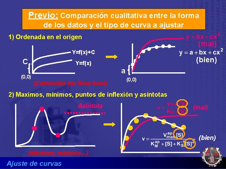 Previo: Comparación cualitativa entre la forma de los datos y el tipo de curva