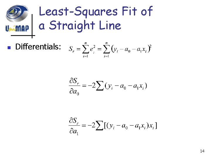 Least-Squares Fit of a Straight Line n Differentials: 14 