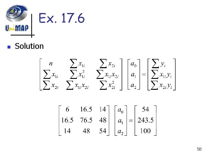 Ex. 17. 6 n Solution 58 