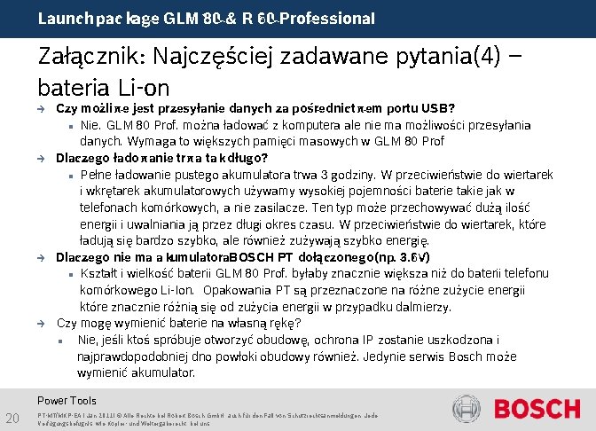 Launch package GLM 80 & R 60 Professional Załącznik: Najczęściej zadawane pytania(4) – bateria