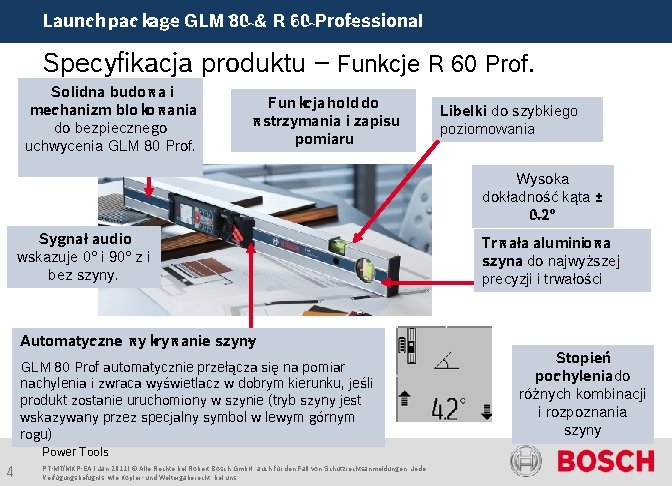 Launch package GLM 80 & R 60 Professional Specyfikacja produktu – Funkcje R 60