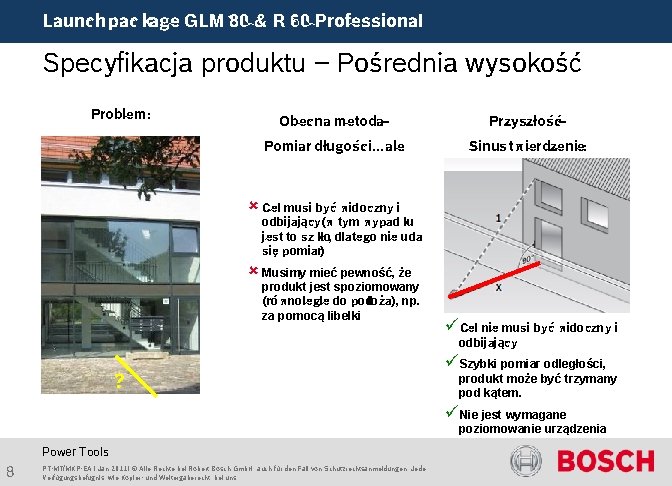 Launch package GLM 80 & R 60 Professional Specyfikacja produktu – Pośrednia wysokość Problem: