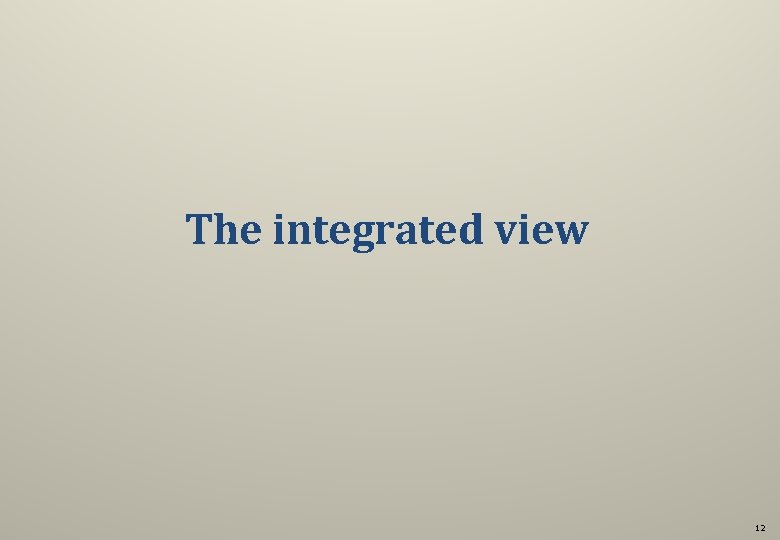The integrated view 12 