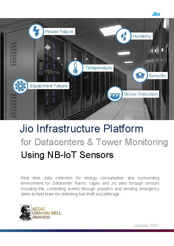 Jio Infrastructure Platform for Datacenters & Tower Monitoring Using NB-Io. T Sensors Real time