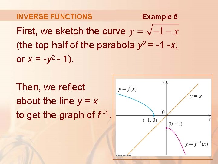 7 Inverse Functions Inverse Functions The Common Theme