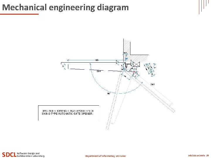 Mechanical engineering diagram SDCL Software Design and Collaboration Laboratory Department of Informatics, UC Irvine