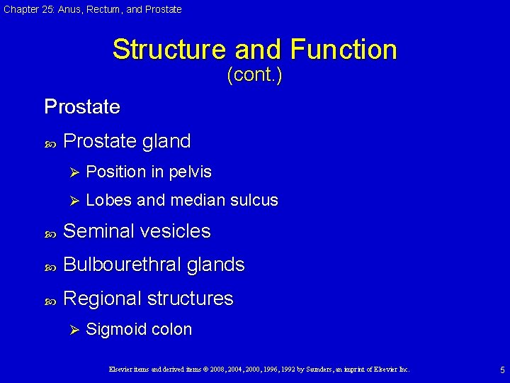 Chapter 25: Anus, Rectum, and Prostate Structure and Function (cont. ) Prostate gland Ø Chapter 25: Anus, Rectum, and Prostate Structure and Function (cont. ) Prostate gland Ø
