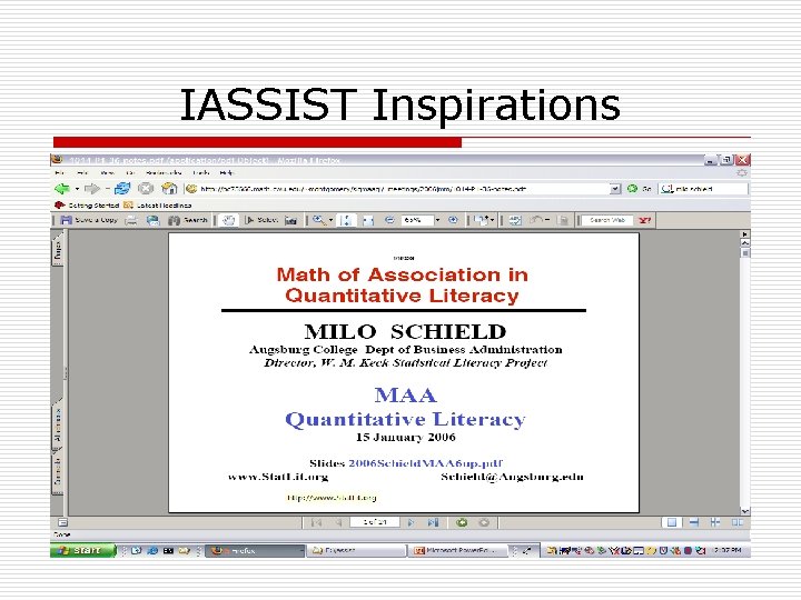 IASSIST Inspirations IASSIST Inspirations