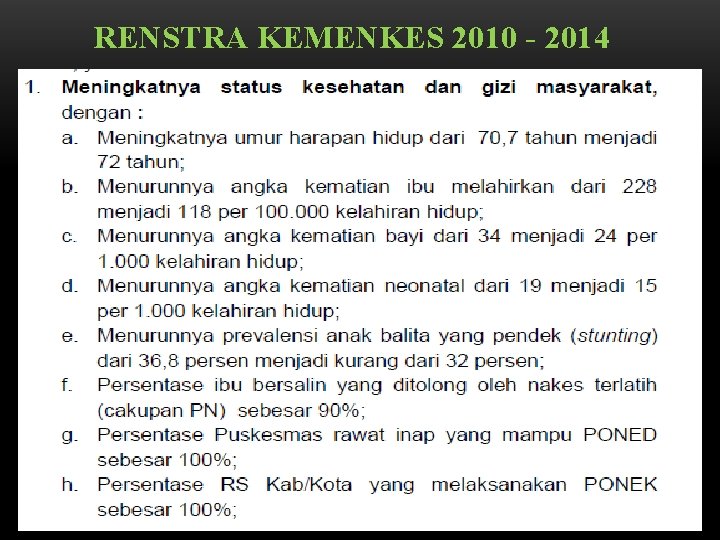 RENSTRA KEMENKES 2010 - 2014 