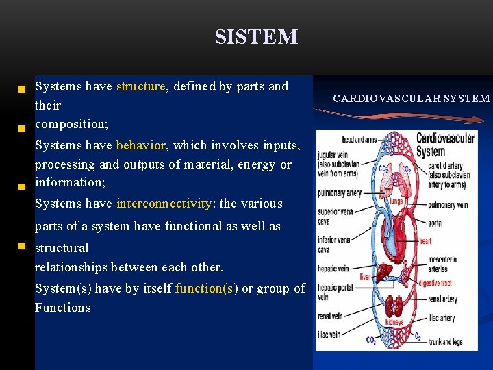 SISTEM Systems have structure, defined by parts and their composition; Systems have behavior, which