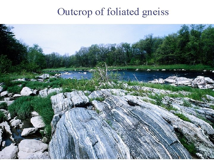 Outcrop of foliated gneiss 
