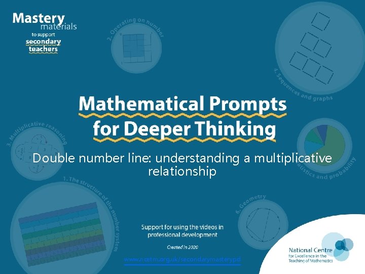 Double number line: understanding a multiplicative relationship www. ncetm. org. uk/secondarymasterypd #Mastery. Materials 