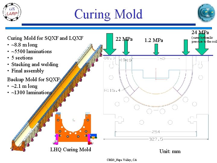 Curing Mold for SQXF and LQXF • ~8. 8 m long • ~5500 laminations