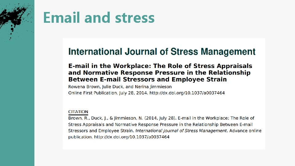 Email and stress 