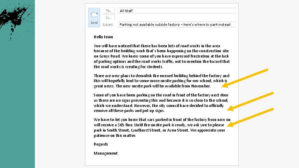 All Staff Parking not available outside factory – here’s where to park instead Hello