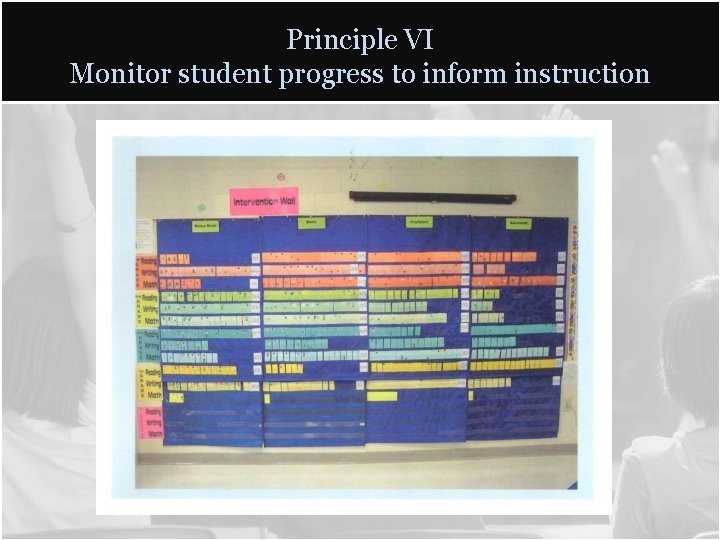 Principle VI Monitor student progress to inform instruction Principle VI Monitor student progress to inform instruction