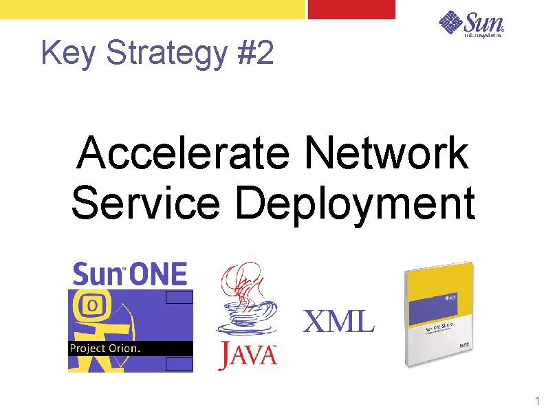 Key Strategy #2 Accelerate Network Service Deployment XML 1 Key Strategy #2 Accelerate Network Service Deployment XML 1