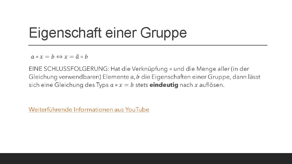 Eigenschaft einer Gruppe 