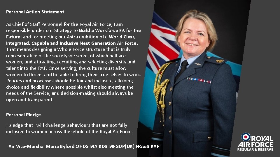 Personal Action Statement As Chief of Staff Personnel for the Royal Air Force, I