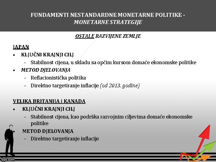 FUNDAMENTI NESTANDARDNE MONETARNE POLITIKE MONETARNE STRATEGIJE OSTALE RAZVIJENE ZEMLJE JAPAN • KLJUČNI KRAJNJI CILJ FUNDAMENTI NESTANDARDNE MONETARNE POLITIKE MONETARNE STRATEGIJE OSTALE RAZVIJENE ZEMLJE JAPAN • KLJUČNI KRAJNJI CILJ