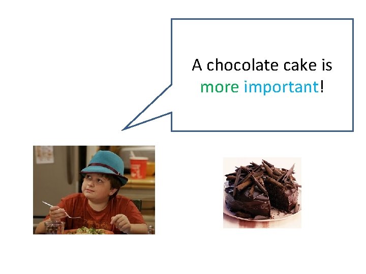 A chocolate cake is more important! 