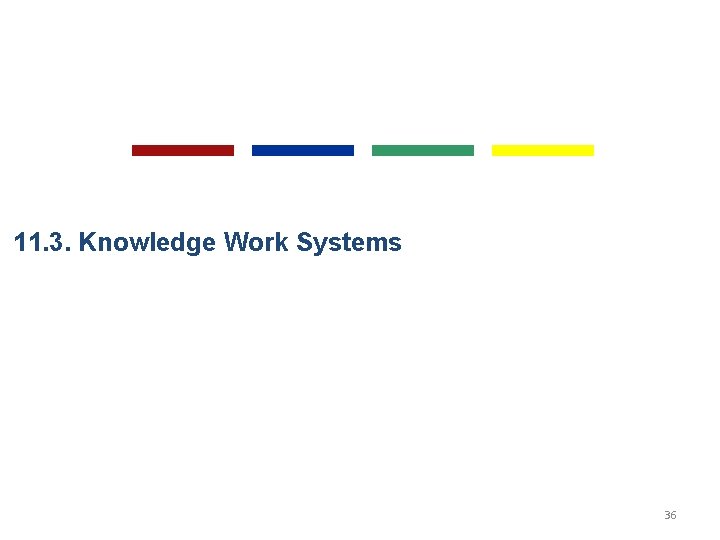 11. 3. Knowledge Work Systems 36 