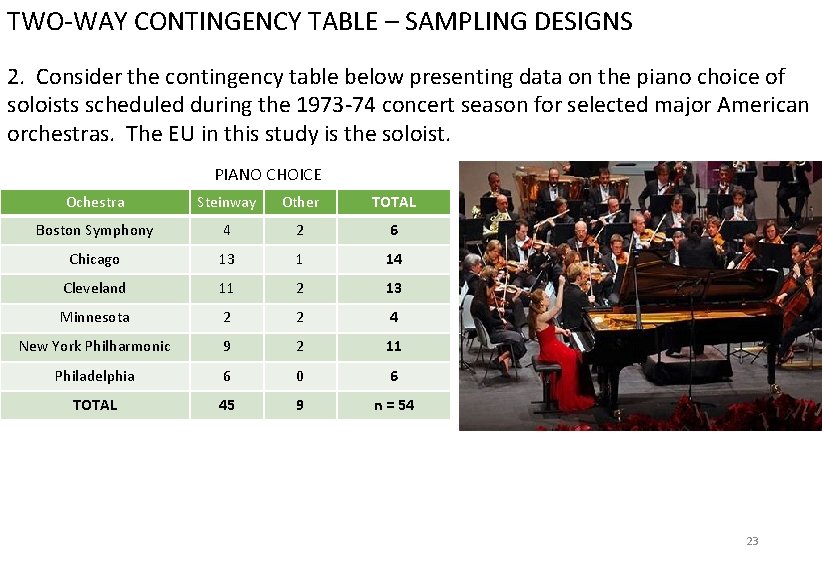 TWO-WAY CONTINGENCY TABLE – SAMPLING DESIGNS questions 2. Consider. Review the contingency table below