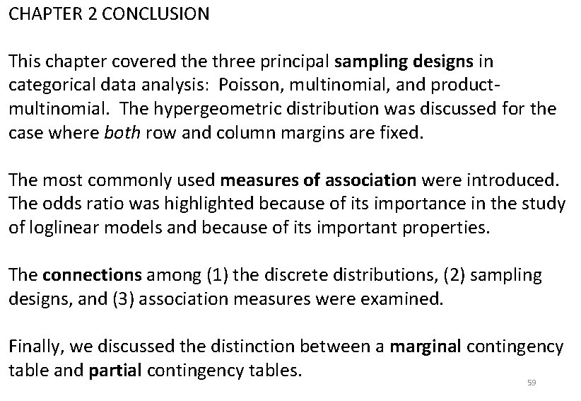 CHAPTER 2 CONCLUSION The effect of transforming one variable This chapter covered the three
