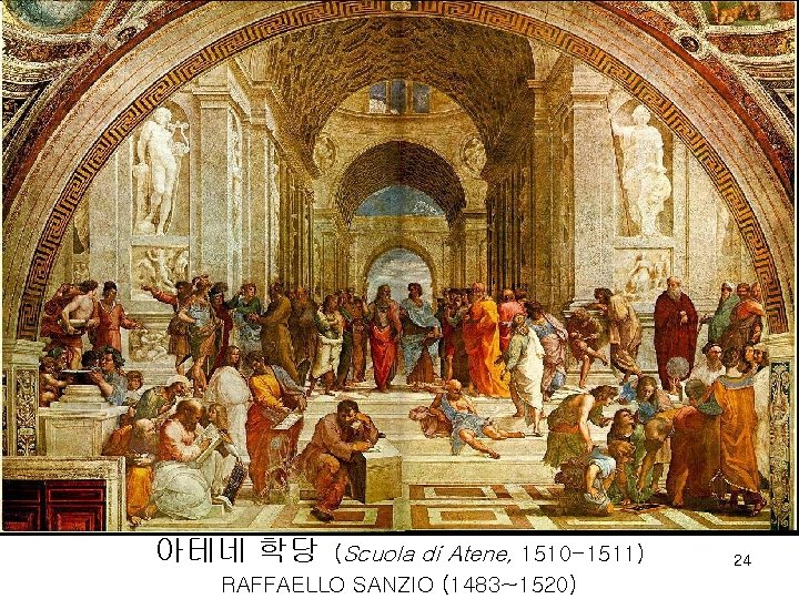 아테네 학당 (Scuola di Atene, 1510 -1511) RAFFAELLO SANZIO (1483~1520) 24 