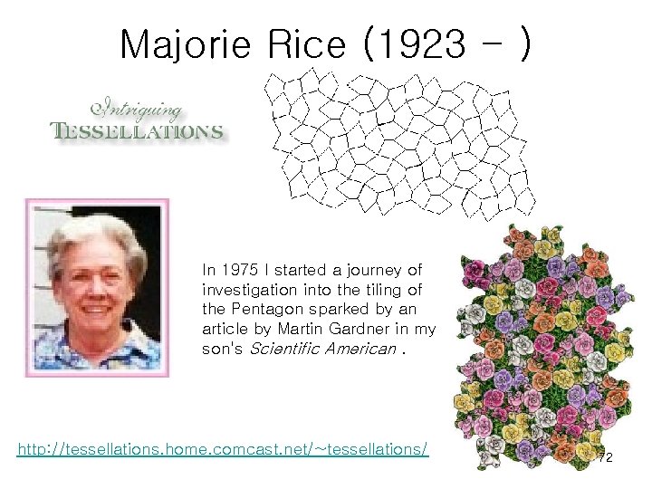 Majorie Rice (1923 - ) In 1975 I started a journey of investigation into