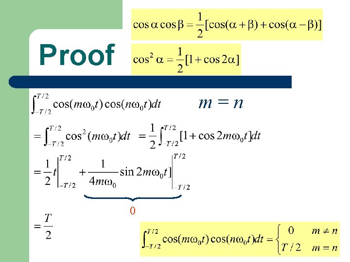 Proof m=n 0 