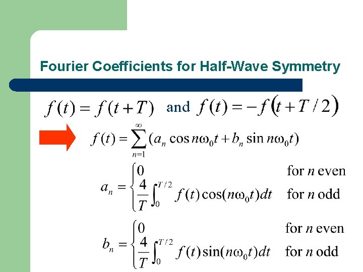 Fourier Coefficients for Half-Wave Symmetry and 