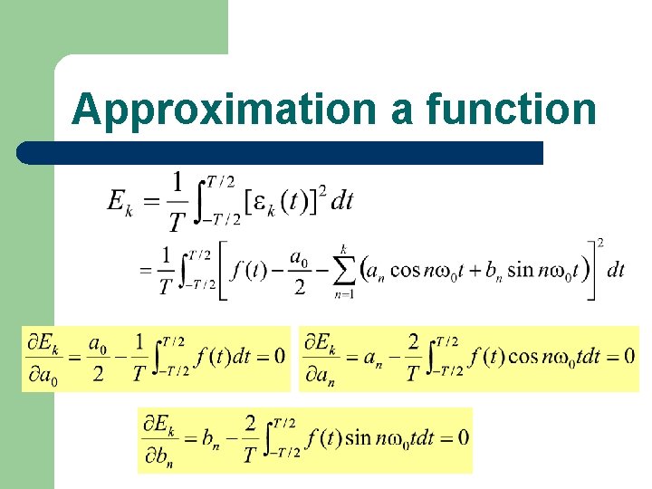 Approximation a function 