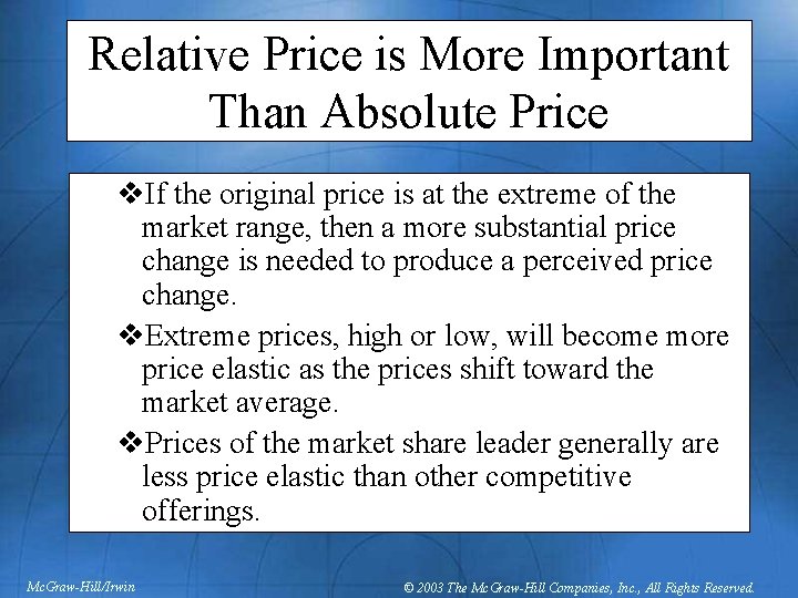 Relative Price is More Important Than Absolute Price v. If the original price is