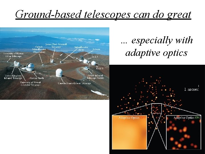Ground-based telescopes can do great … especially with adaptive optics 