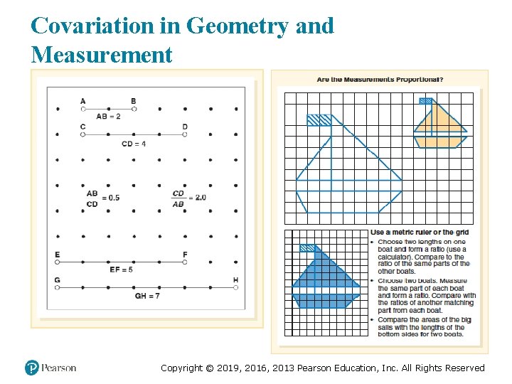 Covariation in Geometry and Measurement Copyright © 2019, 2016, 2013 Pearson Education, Inc. All