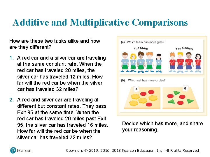 Additive and Multiplicative Comparisons How are these two tasks alike and how are they