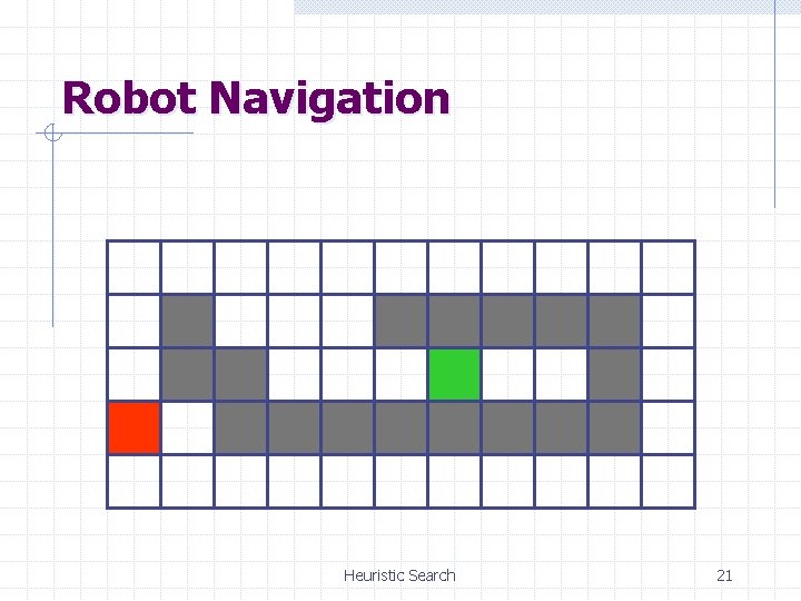 Robot Navigation Heuristic Search 21 