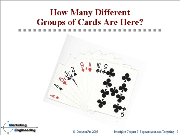 How Many Different Groups of Cards Are Here? © Decision. Pro 2007 Principles Chapter