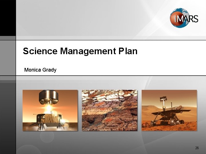 Science Management Plan Monica Grady 26 