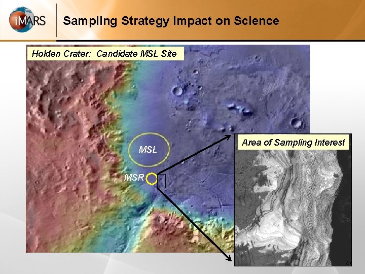 Sampling Strategy Impact on Science Holden Crater: Candidate MSL Site MSL Area of Sampling