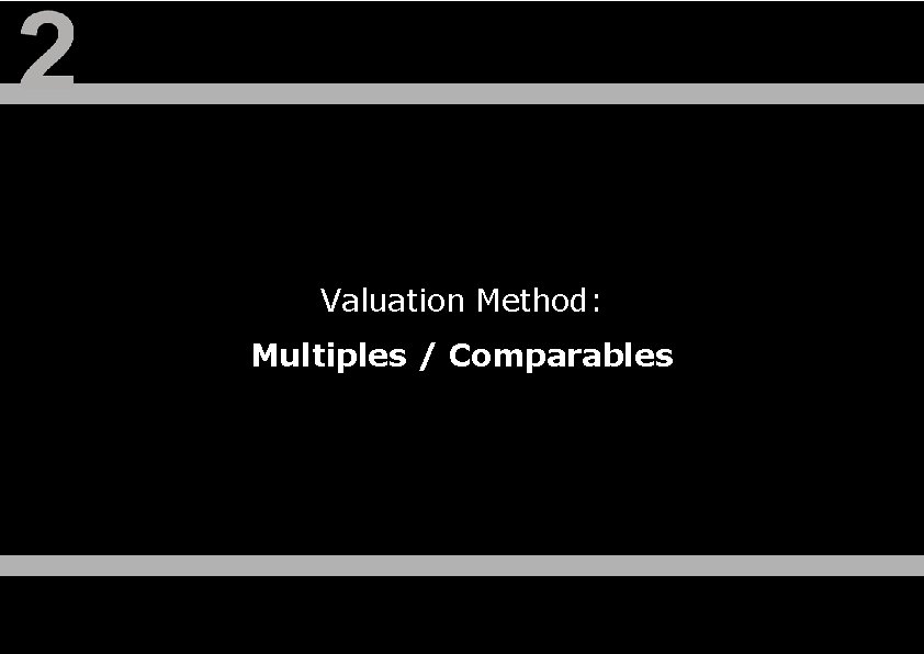 Valuation Method: Multiples / Comparables 
