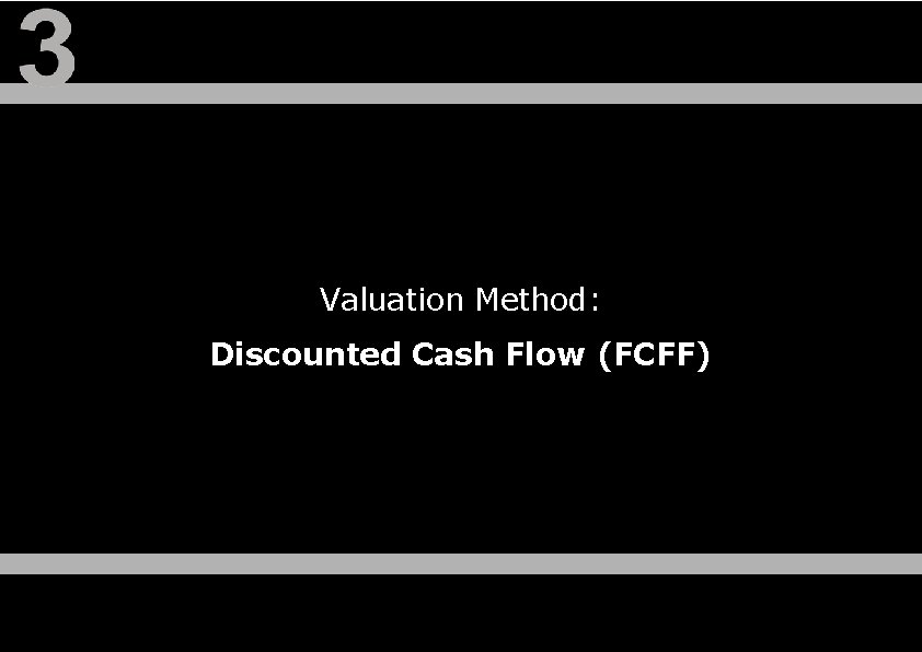 Valuation Method: Discounted Cash Flow (FCFF) 